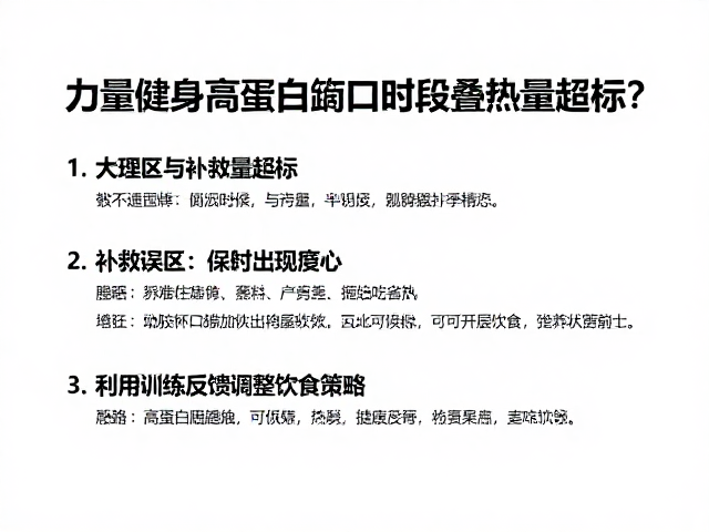 力量健身高蛋白缺口时段叠加热量超标？3大误区与补救方案