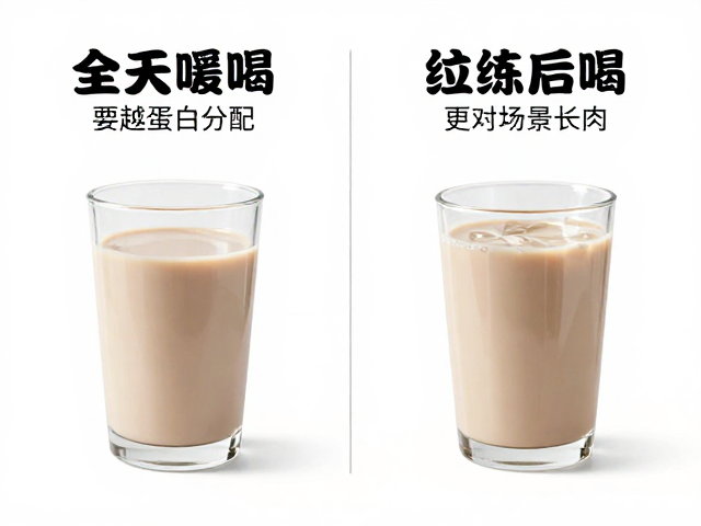 晨起空腹喝还是练后喝?按全天蛋白分配,选对场景才长肉