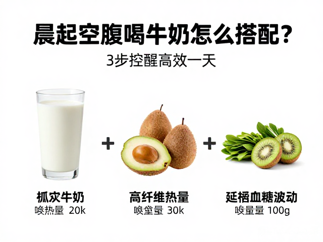 晨起空腹喝牛奶怎么搭配?3步控制总热量,唤醒高效一天