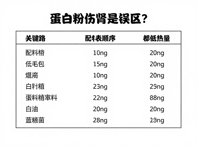 蛋白粉伤肾是误区?看配料表顺序,并非所有口味都低热量