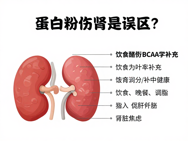 蛋白粉伤肾是误区?结合饮食与BCAA科学补充,告别肾脏焦虑