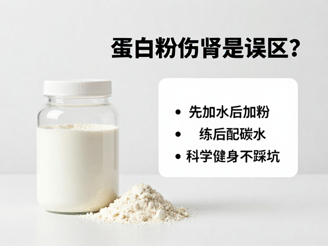 蛋白粉伤肾是误区？先加水后加粉，练后配碳水，科学健身不踩坑