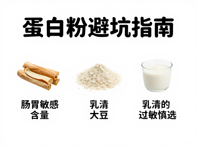 蛋白粉避坑指南,肠胃敏感看含量,乳清大豆过敏慎选