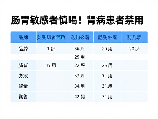 肠胃敏感者慎喝！肾病患者禁用，选购必看配料表前几位