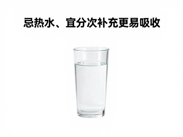 肠胃敏感者饮用禁忌，忌热水、宜分次补充更易吸收