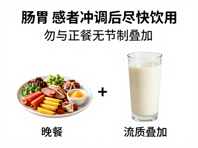 肠胃敏感者冲调后尽快饮用,勿与正餐无节制叠加