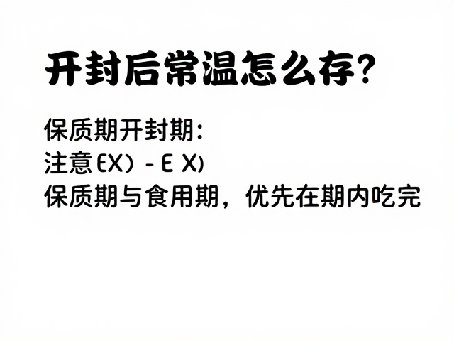 开封后常温怎么存？注意保质期与食用期，优先在期内吃完