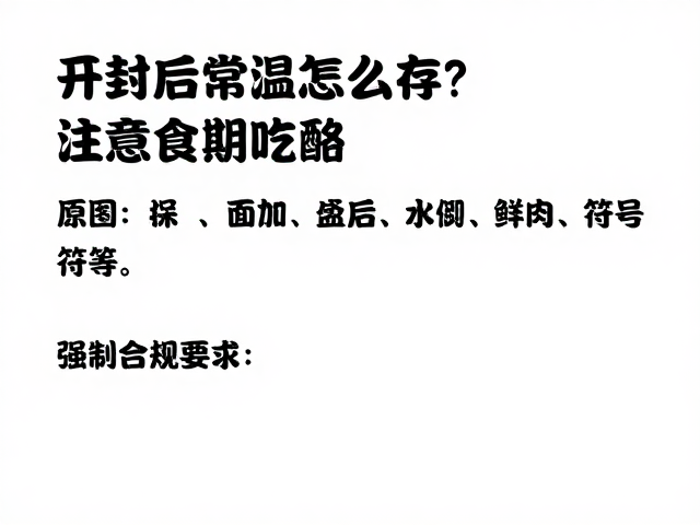 开封后常温怎么存?注意保质期与食用期,优先在期内吃完