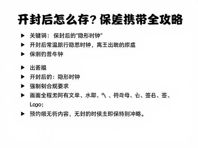 开封后常温怎么存?保质期多久?出差旅行携带全攻略