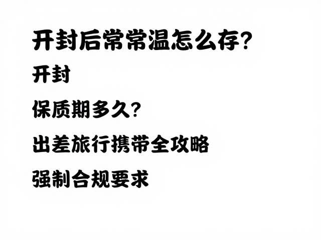 开封后常温怎么存?保质期多久?出差旅行携带全攻略
