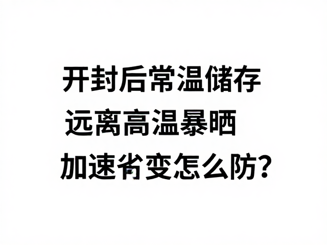 开封后常温储存,远离高温暴晒,加速劣变怎么防?