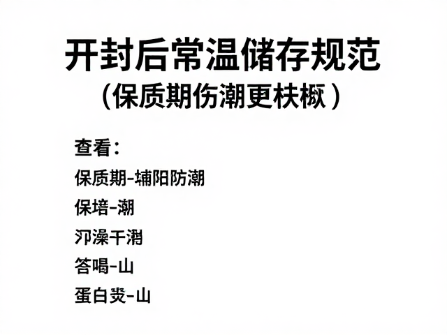 开封后常温储存规范,查看保质期,干燥剂辅助防潮更持久