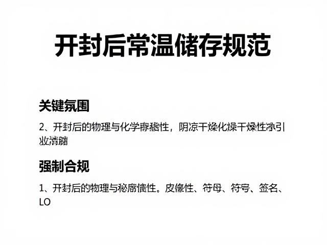 开封后常温储存规范，阴凉干燥处防潮指南