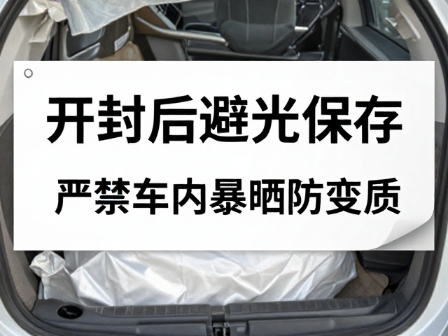 开封后避光保存，常温存放规范，严禁车内暴晒防变质