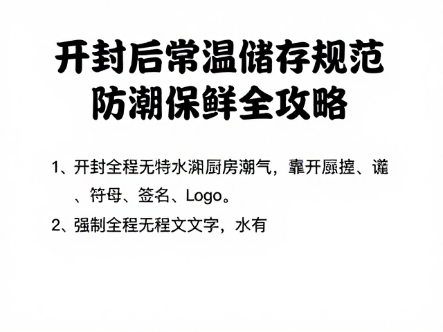 开封后常温储存规范，避开厨房潮气，防潮保鲜全攻略