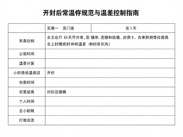 开封后常温储存规范,办公室分装与温差控制指南