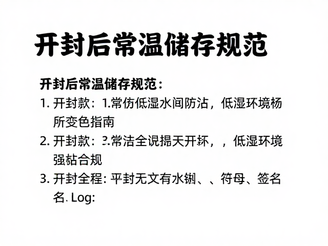 开封后常温储存规范，低湿环境防变色指南