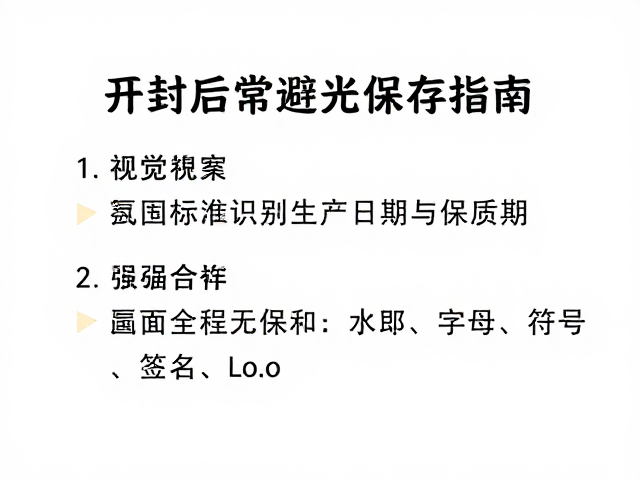 开封后常温避光保存指南，如何准确识别生产日期与保质期