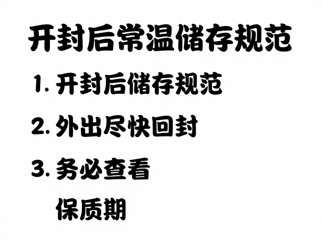 开封后常温储存规范，外出尽快回封，务必查看保质期