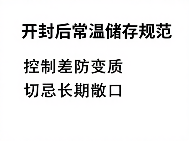 开封后常温储存规范,控制温差防变质,切忌长期敞口