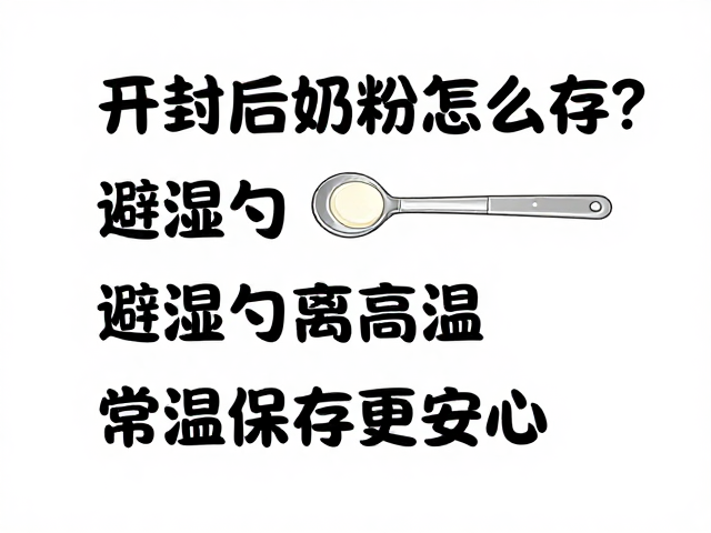 开封后奶粉怎么存?避湿勺、离高温,常温保存更安心