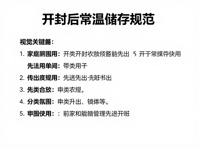 开封后常温储存规范,家庭日常储存关注条件说明