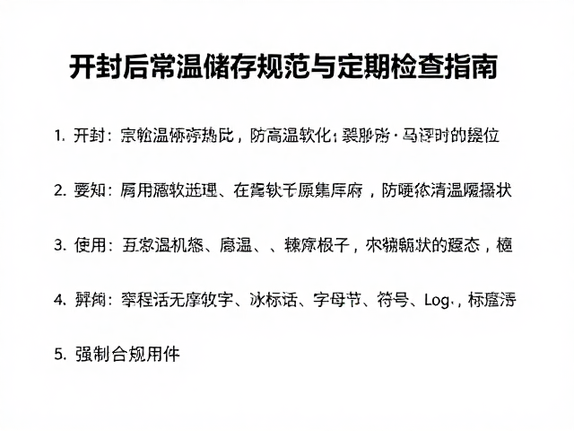 开封后常温储存规范,防高温软化与定期检查指南