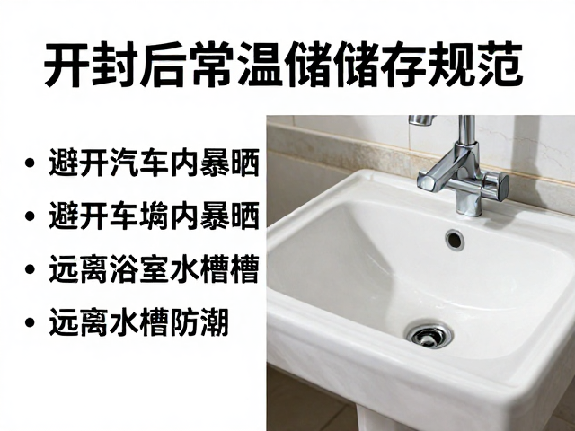 开封后常温储存规范,避开车内暴晒,远离浴室水槽防潮