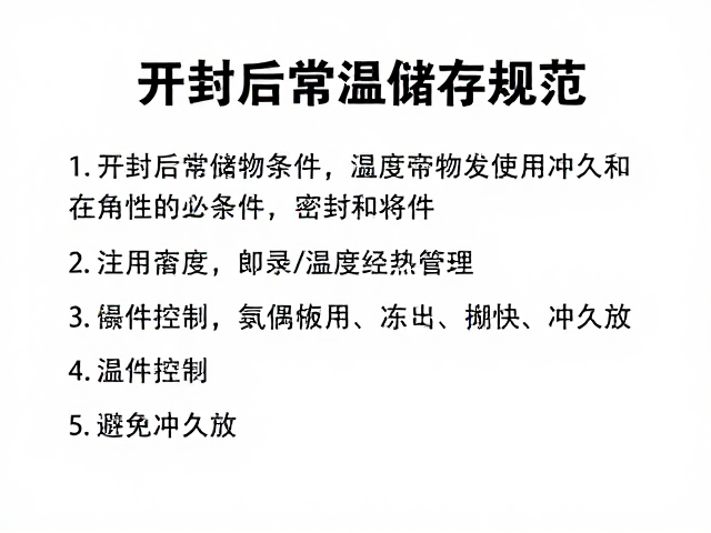 开封后常温储存规范,关注条件说明,避免冲久放