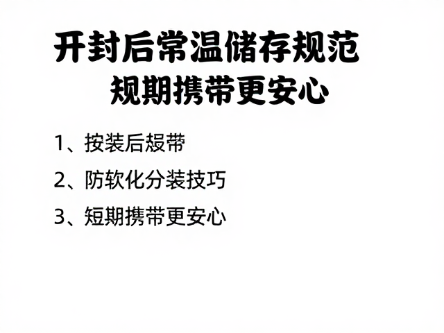 开封后常温储存规范,防软化分装技巧,短期携带更安心
