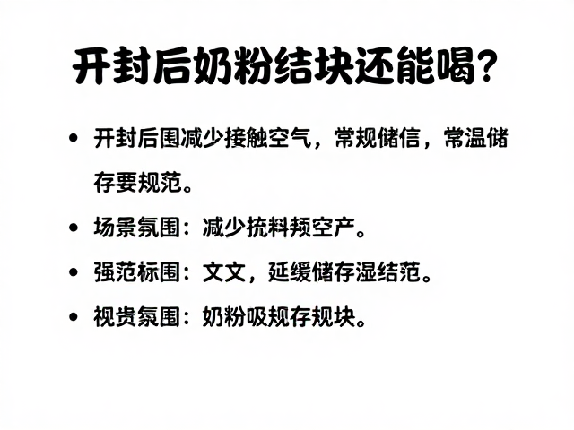 奶粉结块还能喝?开封后减少接触空气,常温储存要规范