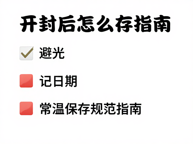 开封后怎么存？避光，记日期，常温保存规范指南