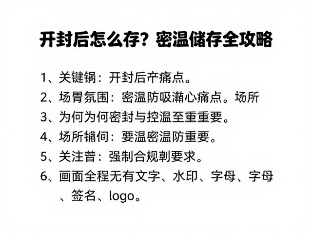 开封后怎么存？密封控温防吸潮，常温储存全攻略