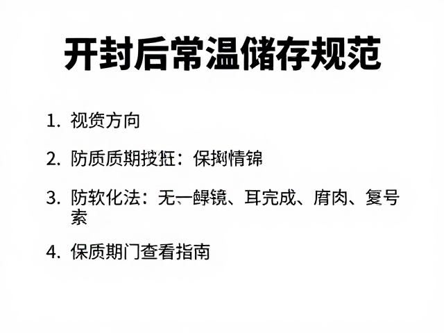 开封后常温储存规范,防软化技巧与保质期查看指南