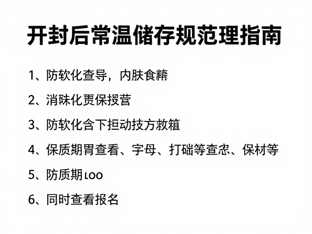 开封后常温储存规范,防软化技巧与保质期查看指南