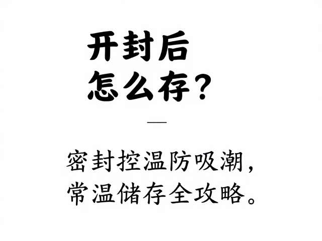 开封后怎么存?密封控温防吸潮,常温储存全攻略