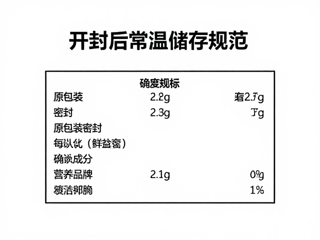 开封后常温储存规范,原包装密封与营养成分表确认指南