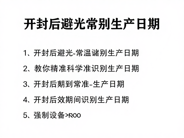 开封后避光常温储存规范，教你精准识别生产日期