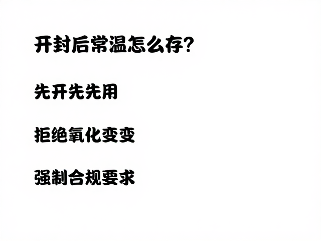 开封后常温怎么存?遵循先开先用,拒绝氧化变质