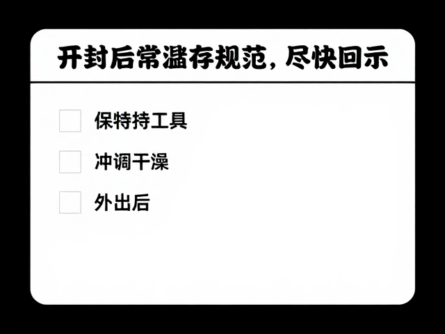 开封后常温储存规范,保持冲调工具干燥,外出后尽快回封