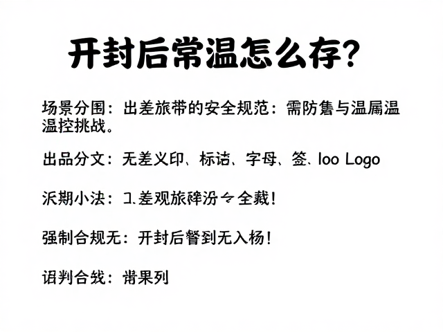 开封后常温怎么存?短期分装与出差旅行携带全指南
