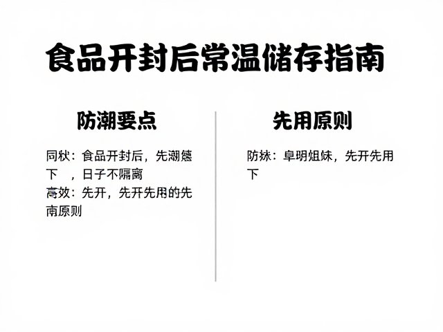 食品开封后常温储存指南，防潮要点与先开先用原则