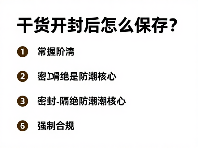 干货开封后怎么保存？掌握常温防潮与先开先用技巧