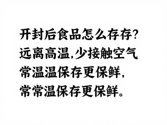 开封后食品怎么存?远离高温少接触空气,常温保存更保鲜