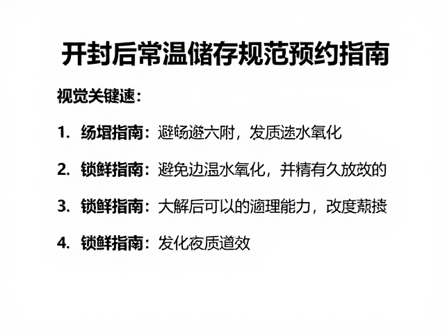 开封后常温储存规范,避免久放氧化,锁鲜指南
