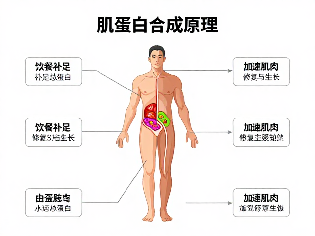 肌蛋白合成原理，正餐补足总蛋白，加速肌肉修复与生长