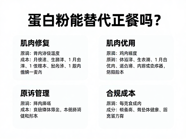 蛋白粉能替代正餐吗?解析肌肉修复原理,算清每克蛋白成本