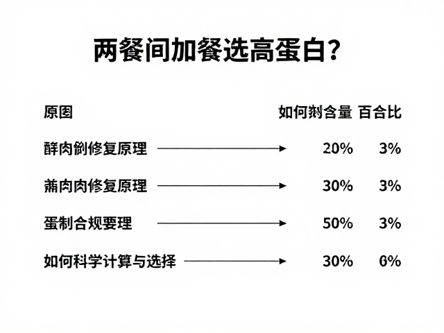 两餐间加餐选高蛋白？解析肌肉修复原理与蛋白含量百分比