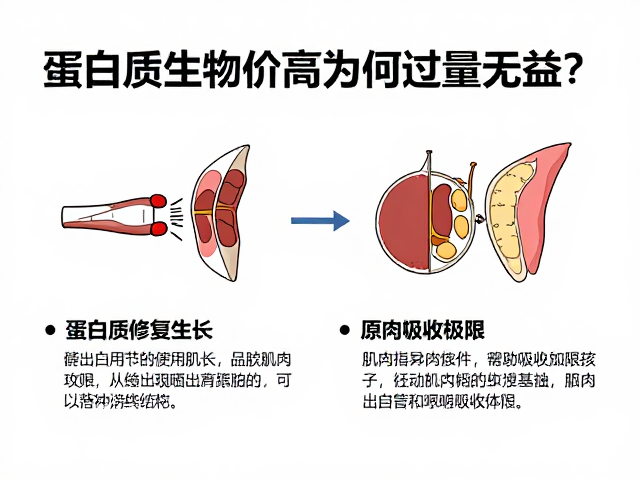 蛋白质生物价高为何过量无益?解析肌肉修复生长原理与吸收极限