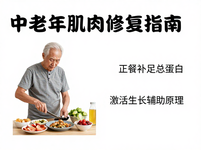 中老年肌肉修复指南，正餐补足总蛋白，激活生长辅助原理